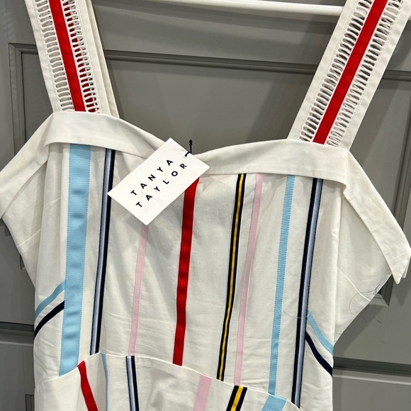 Tanya Taylor Saci Dress Grosgrain Stripes Size 10 - Picture 6 of 9